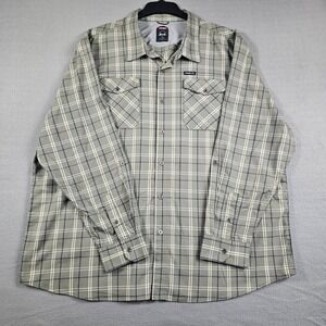 Wrangler Shirt Men 3XL Green Outdoor Vented Workwear Camping Hiking